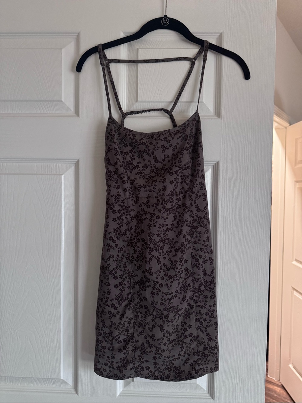 Women's Brown Floral Strappy Slip Dress